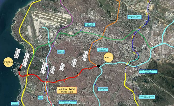 Bağcılar - Bakırköy Metro Hattı İle Entege İstasyonlar 