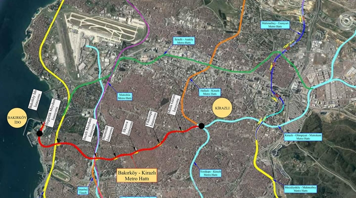 Bağcılar - Bakırköy Metro Hattı İle Entege İstasyonlar 